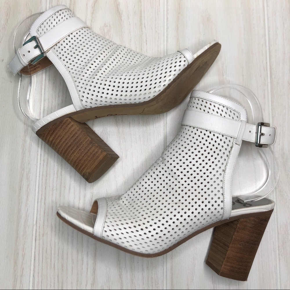 Sam Edelman Emmie Heel Perforated Leather Open Toe